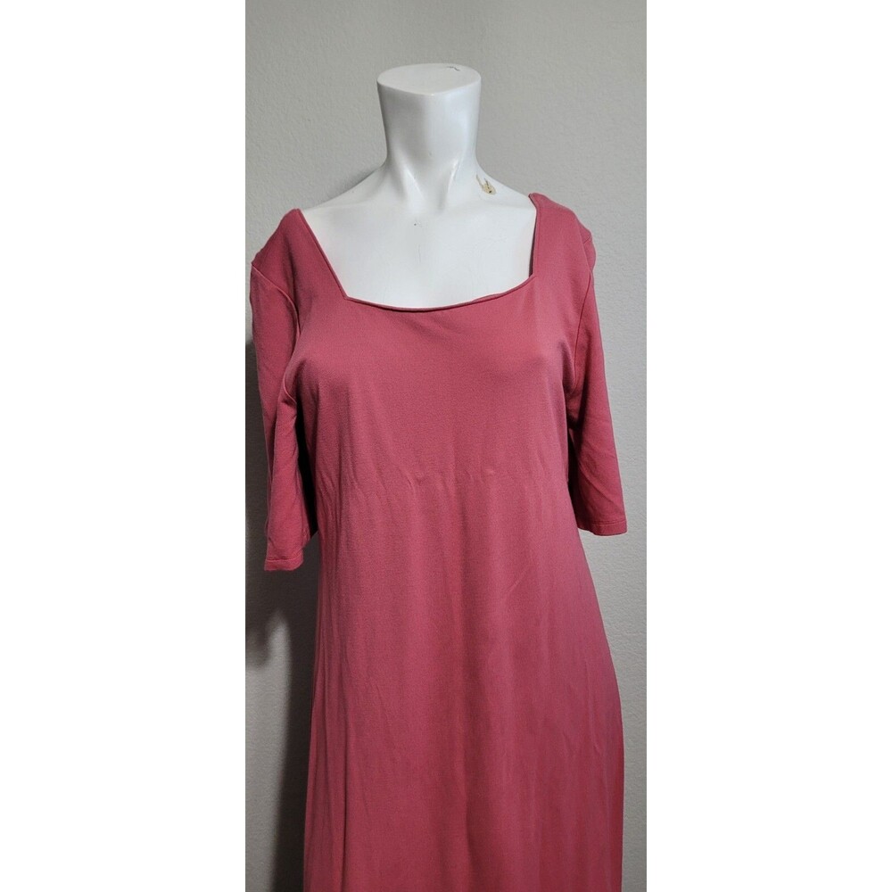 Soft Surroundings Large Dress square neck 3/4 sleeve stretch shift - Picture 3 of 6